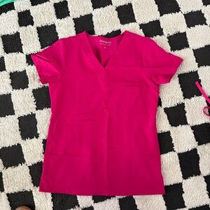 Mandala Magenta V-Neck Scrub Top